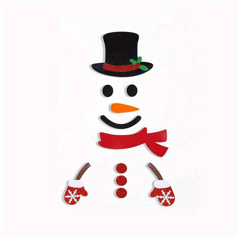 

DIY Felt Snowman Christmas Door Stickers - Removable Wall Clings for Festive Home & Window Decor