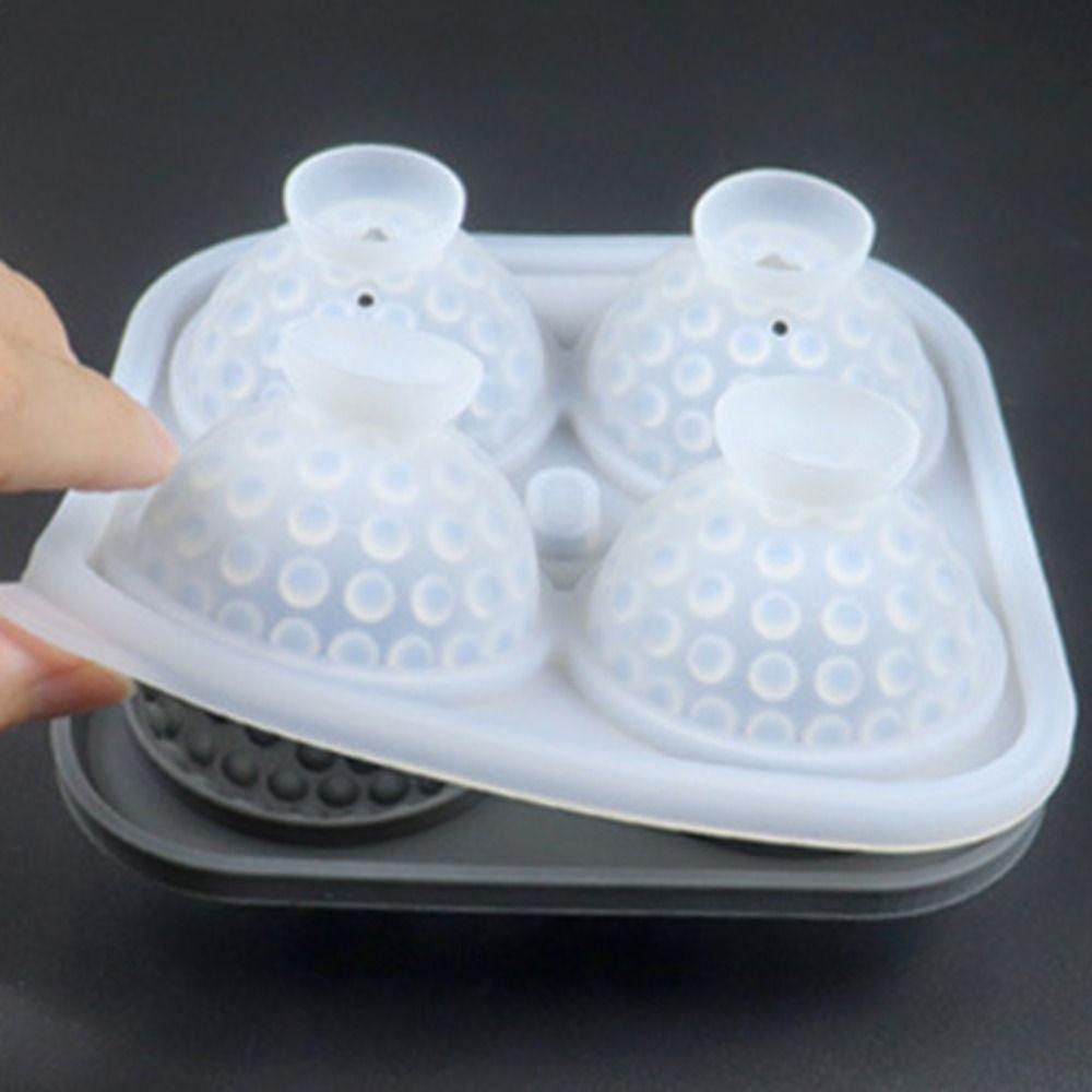 Funnel Type Lid Golf Ball Ice Mold Silicone Sphere Ice Mold DIY Ice Cube Tray  Cocktails