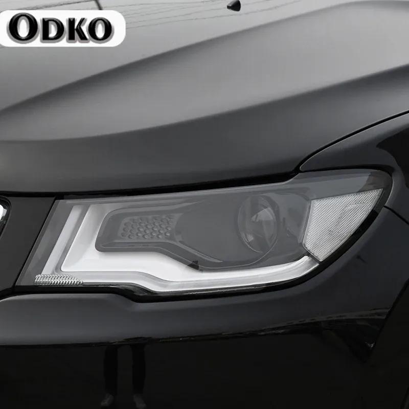 Car Headlight security Black Protective Film Taillight TPU adhesive film Sticker Accessore For Jeep Compass 2017 2018