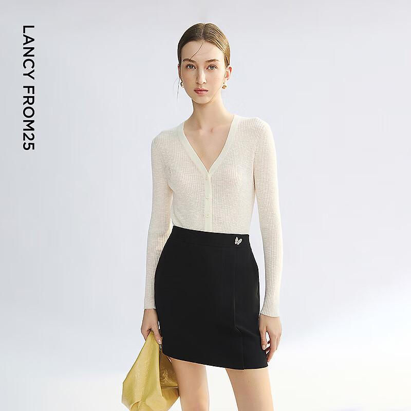 Lanzhi V-Neck Linen Blend Knit Cardigan