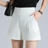 2024 Women's High Waist Wide-Leg Black A-line Slimming Korean Style Autumn Shorts