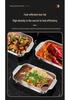 Vertiefte rechteckige Backform aus lebensmittelechtem Edelstahl für gegrillten Fisch, universell für Induktionskochfelder, nicht magnetisch und verdickt.