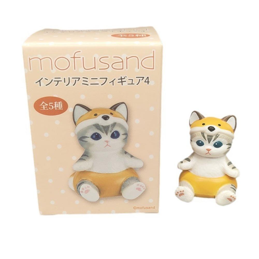 5pcs/6pcs PVC Cat Action Doll Cute Model Toys Kawaii Animal Headgear Doll Christmas Gifts