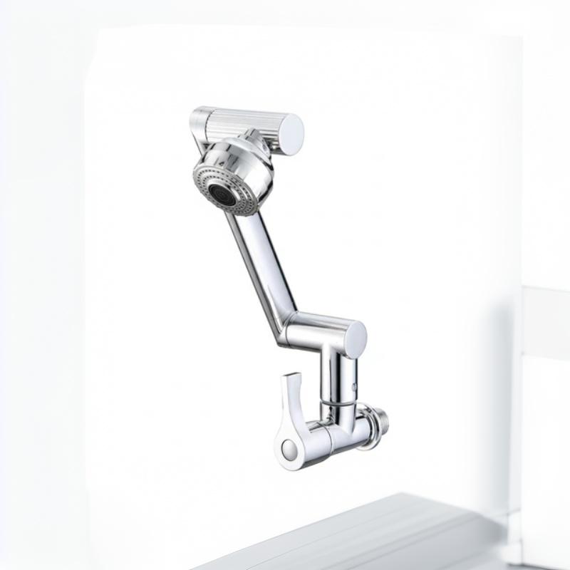 Black 1080° Swivel Robotic Arm Kitchen Faucet Dual Flow Modes Anti-Splash Brass Core for Home Kitchen Sink