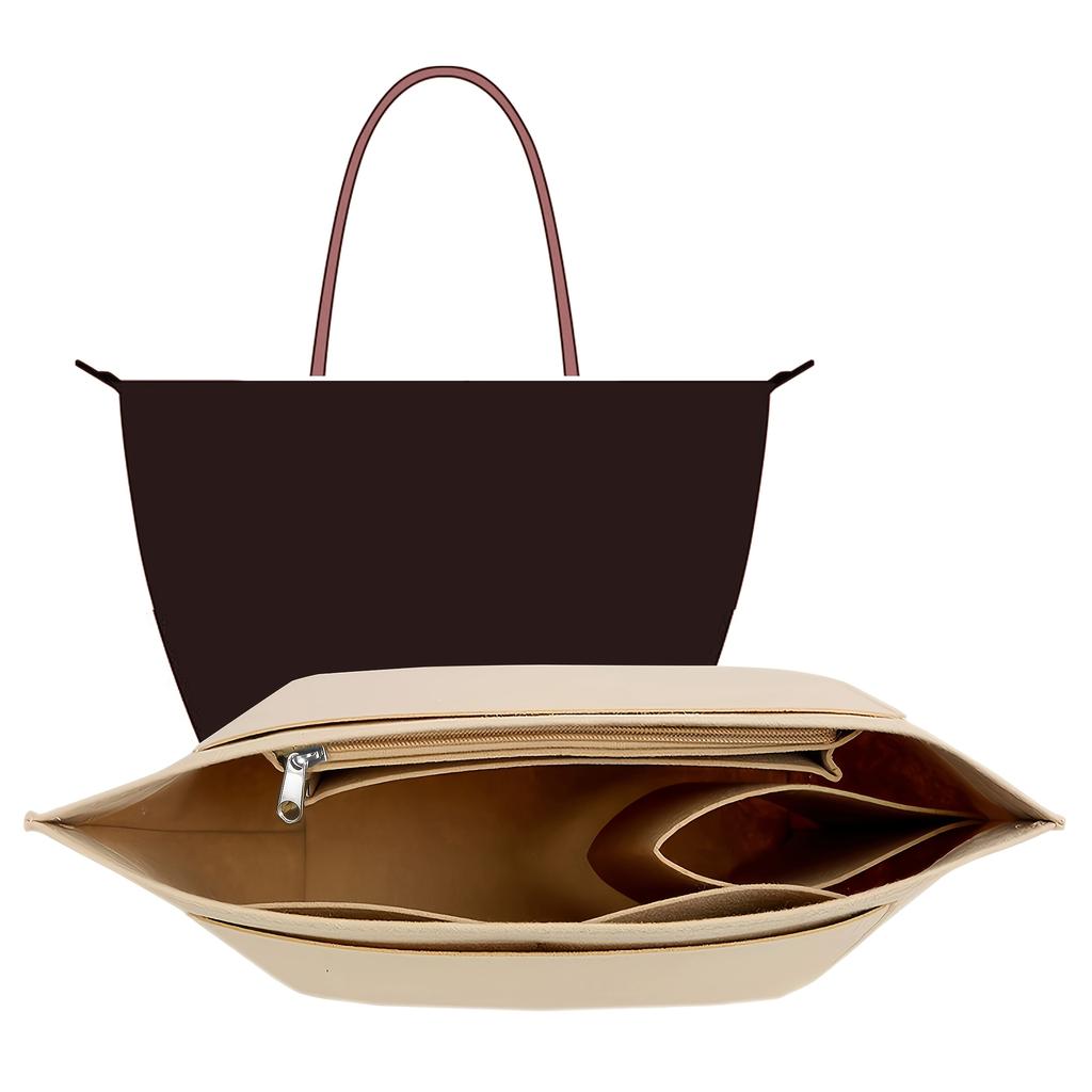 HooFun Felt Handbag Organizer Insert Tote Bag Liner Purse Organizer For Makeup Travel Portable Internal Storage Bag Accessory