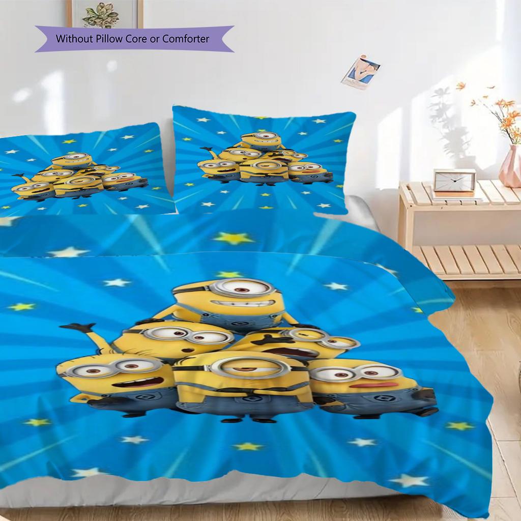 Minion Adventure Fun Playful Threepiece Set 1 Duvet Cover 2 Pillowcase Without Core Duvet Cover And Pillowcase Soft And Comfortable
