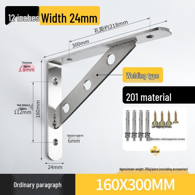 Stainless Steel Right Angle Wall Shelf Bracket Support