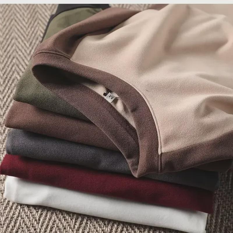 Men's Double-Sided Velvet Sweatshirt - Soft, Comfortable, Raglan Sleeves, Long-Sleeve Top for Autumn/Winter.