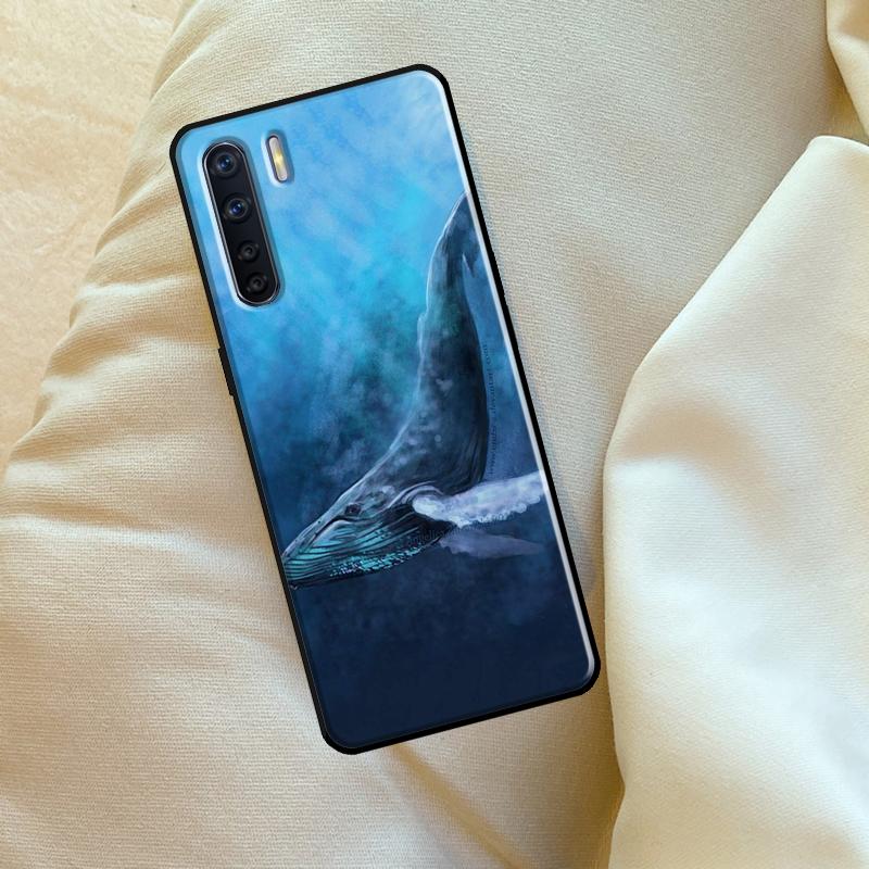 Whale Fish Wave Sea Case For Oppo A17 A94 A74 A54 A60 A40 A80 A16 A76 A96 A98 A58 A78 A18 A38 A57 A15 A5 A6 Pro