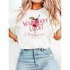 Summer Letter Drinks Cocktails Print T-Shirt Berry Cocktail Glass Graphic Women's White Casual Oversized Tee for Party