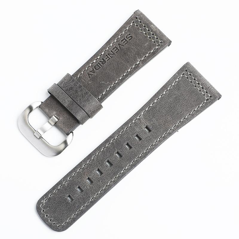 Crazy Horse Leather First Layer Color Line Fits Seven Fridays Sports Watch Strap Bracelet Leather Strap 28mm