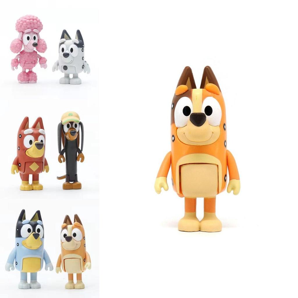 Bluey Family And Friends Action Figures Set With Eight Vibrant Pvc Models For Kids Gifts