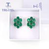 2022 New 10ct Natural Green Agate Oval 5*7mm Gemstone Earrings 925 Sterling Silver Fine Jewelry for Women