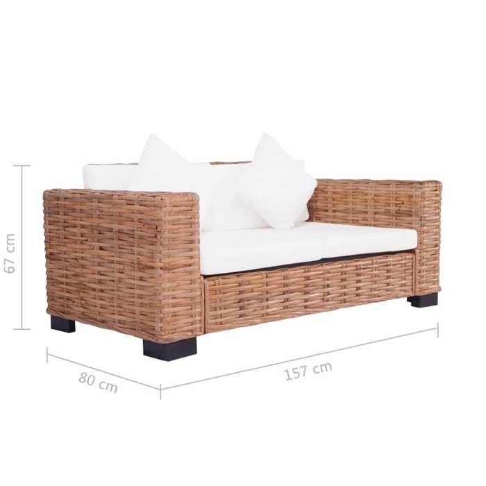 Ensemble de canapés - vidaXL - 15 pcs - Rotin naturel - 2/3 places - Confort moelleux
