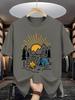 Mountain Camping Scene Unisexs Crew Neck T Shirt Tent Campfire Sun Forest Graphic Short Sleeve Tee Casual Male Street Tops