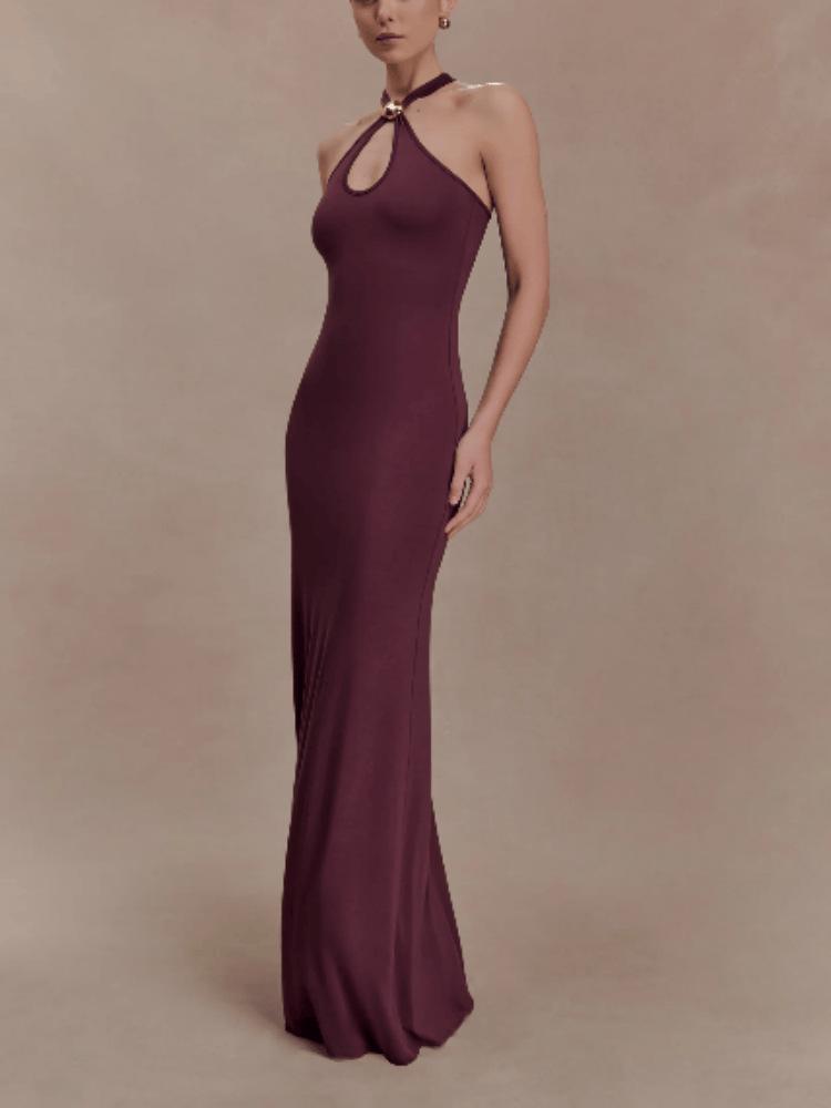 Women's Sexy Halter Slim Fit Bodycon Fishtail Long Dress - New Style for Europe & America