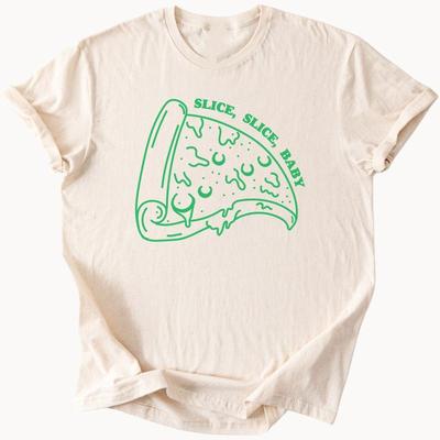 Slice Slice Baby Pizza Graphic T Shirt Foodie Tee