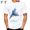 Galaxy Whale Shark Watercolor Funny T-shirt Men's Short Sleeve Summer Beach Diving Trips White Casual Tees Sea Life Boy Tops