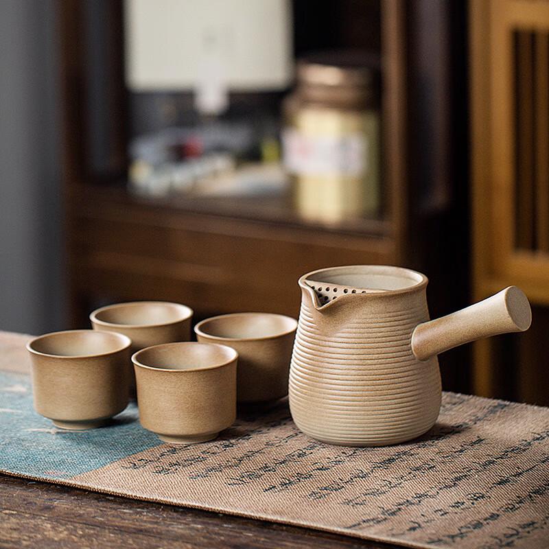 Suiyuan Retro Ceramic Tea Pot Set for Stove Brewing 570ml