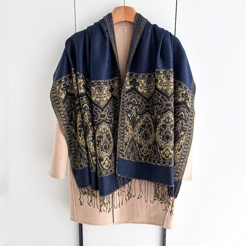 Luxury Scarf For Women Autumn Faux Cashmere Pashmina Shawl Wrap Warm Winter Shawl Design Print Female Foulard Stoles