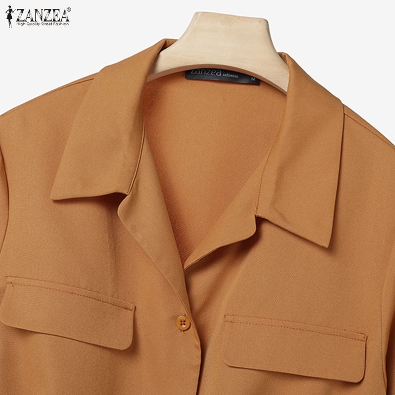 ZANZEA Dámské ležérní dvoudílné sady obleků s dlouhým rukávem a kalhotami