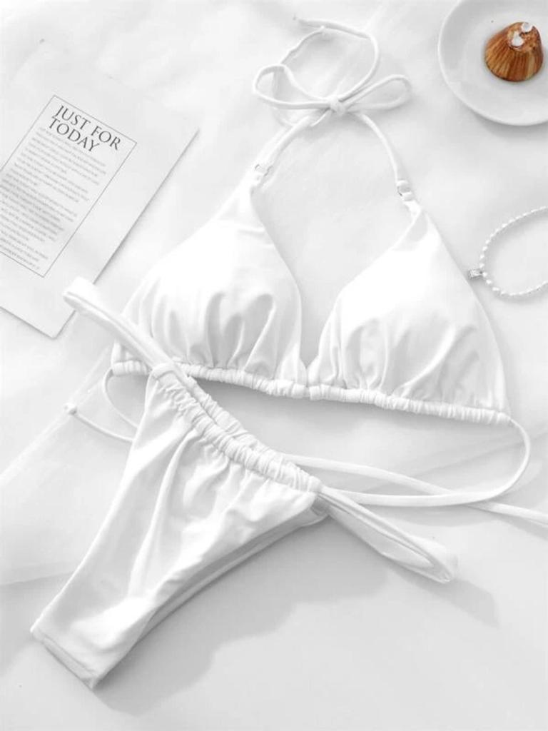 European & American Swimsuits: Sexy Thongs & Split Halter Bikinis for Women