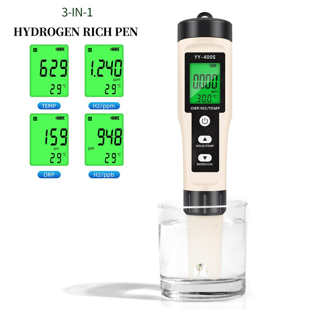 4/3/2 In 1 Optional PH ORP H2 Temperature Hydrogen-rich Meter Water Quality Purity Detector for Aquarium Pool Hydroponic