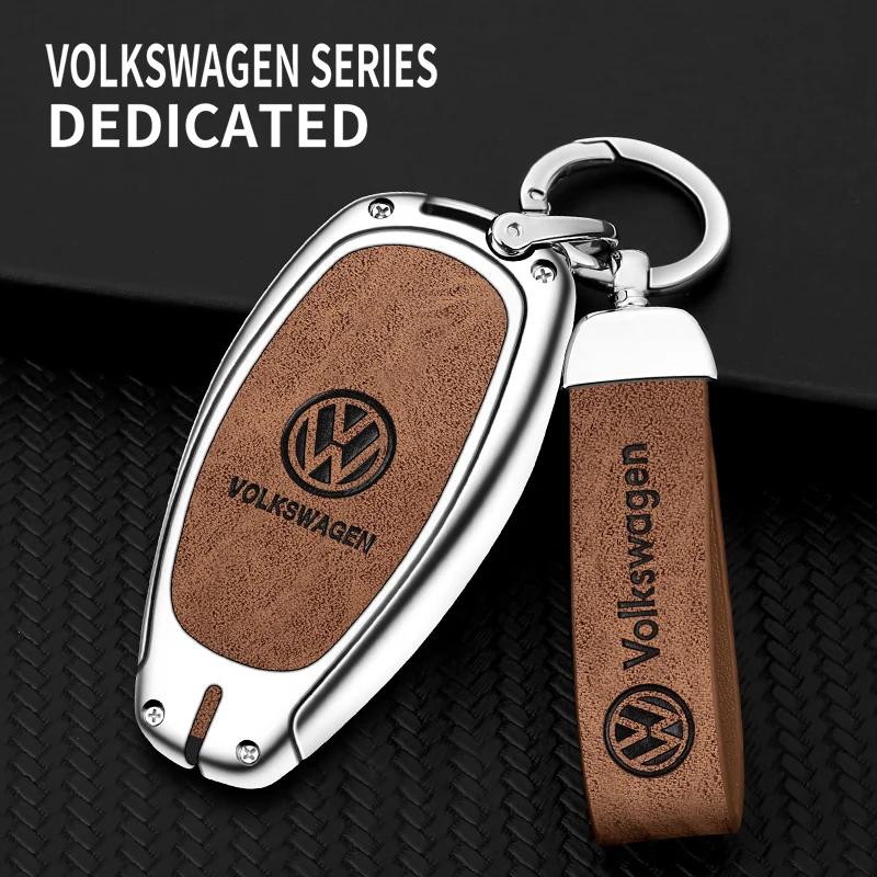 VW GTI GOLF 2026 Hot For VW VOLKSWAGEN Zinc Alloy Leather Car Key Case Cover Protector Shell for Volkswagen VW Golf 6 Mk6 Tiguan