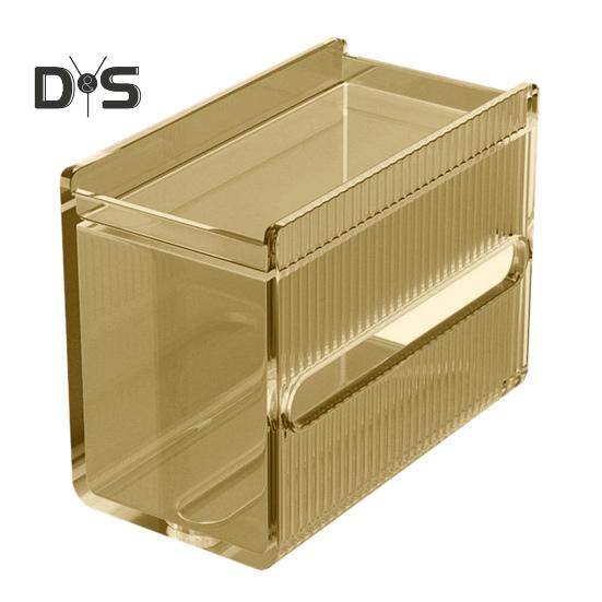 Aufbewahrungs-Organizer für Toilettenpapierboxen mit oberem Regal, transparent, große Kapazität, wandmontierte Papierschublade, Aufbewahrungsregal für Toilettenpapier