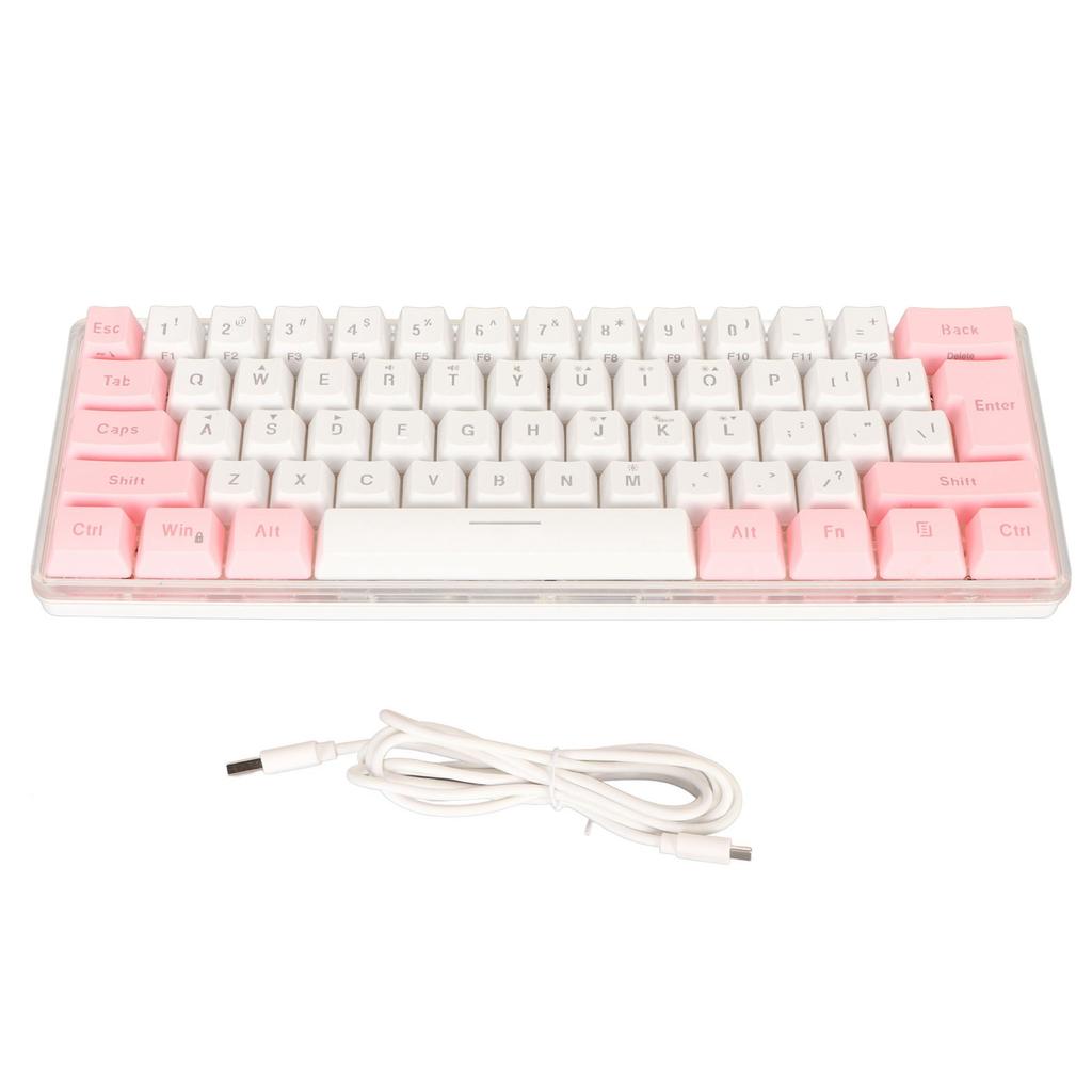 60percent  Wired Gaming Keyboard RGB Mini Keyboard Imitated Mechanical Technique Compact 61 Keys Keyboard