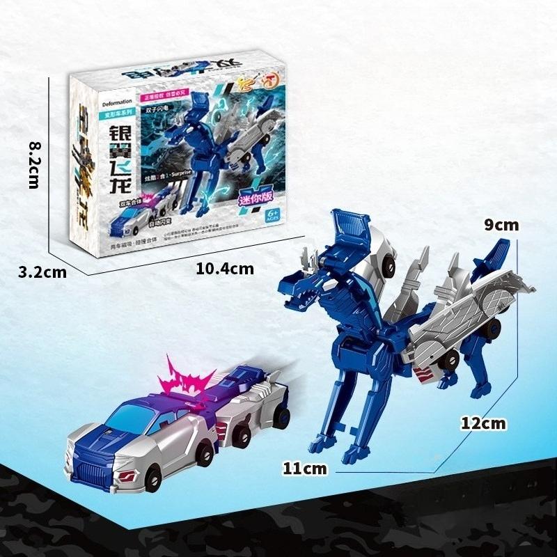 Collision Transforming Dinosaur Car Toy Magnetic Dinosaur Transformer Car Transform into Dinosaurs Enjoyable Transforming Cars