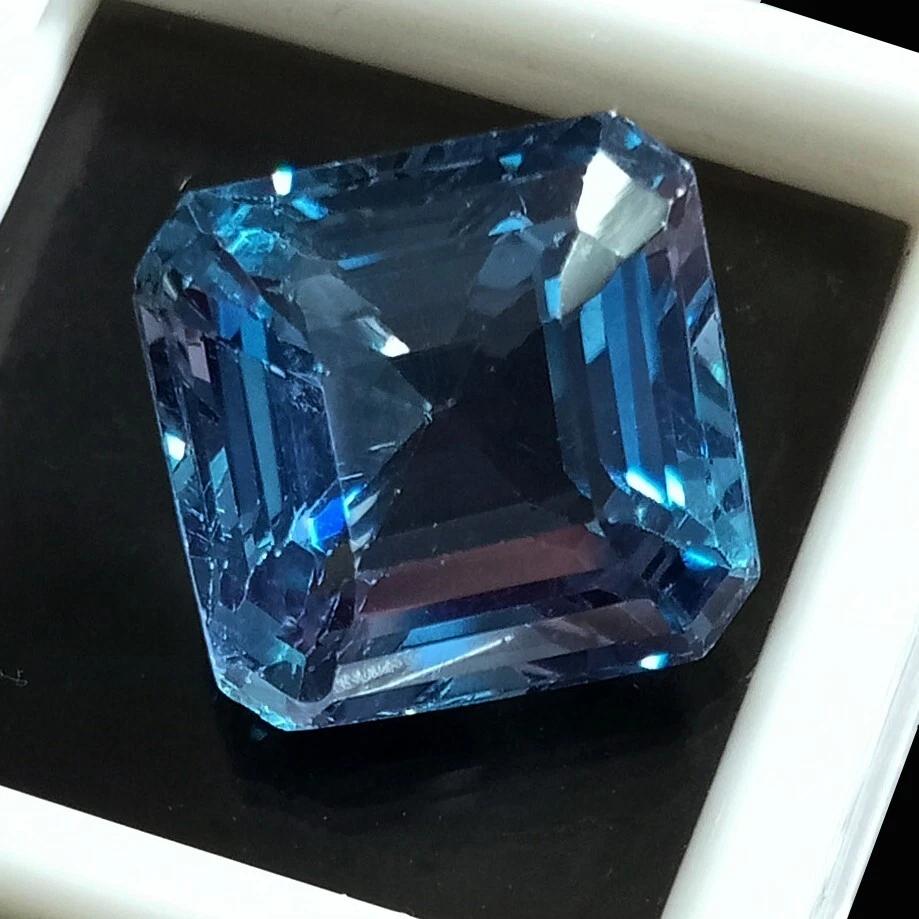 Square Cut Natural Blue Aquamarine 13-15 Ct Beautiful Certified Loose Gemstone