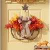 Fall Maple Leaf and Red Wreath for Thanksgiving Door Hanging and Home Decor