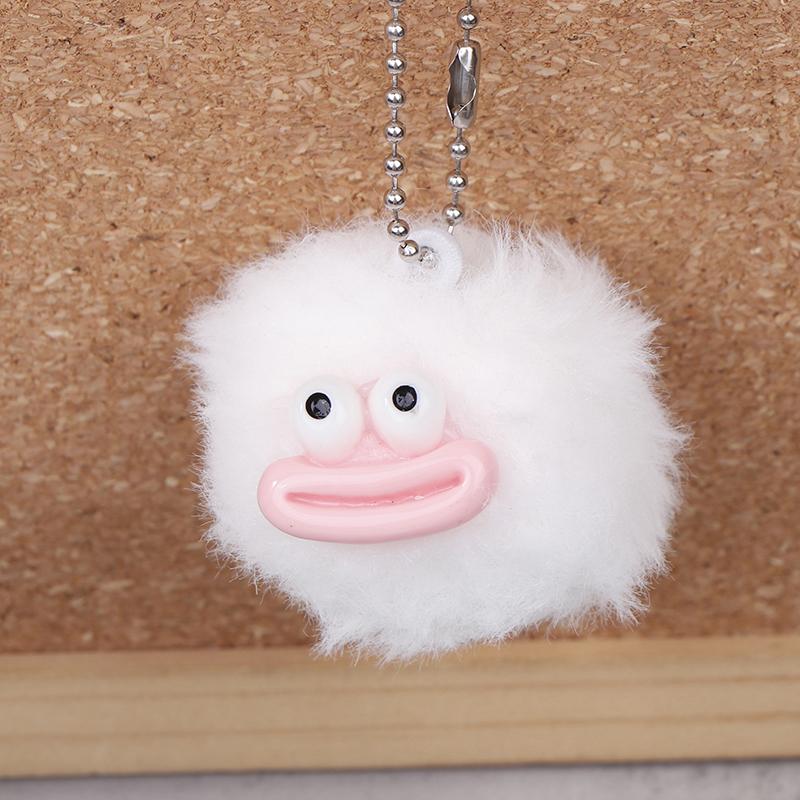 Cute Cartoon Sausage Mouth Hair Ball Key Chain Plush Funny Mini Big Mouth Doll Pendant Key Ring Backpack Bag Car Pendant