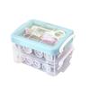30Pcs Sewing Box Set Complete Tools Three Layer Dual Purpose Handle Sewing Kit with Case for Household