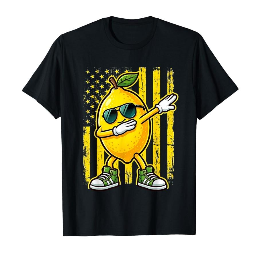 

Dabbing Lemon USA American Flag Patriotic Lemonade Lover T-shirt For Men Women 100% Cotton T Shirts Short Sleeve Tops 0306-1 ... S разноцветный