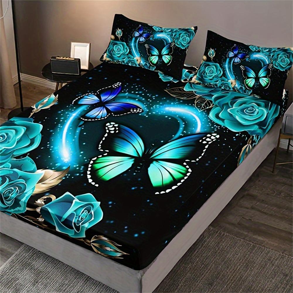 

Комплект простыней на резинке с принтом домашних кошек, 3 шт., Мягкий, удобный, дышащий, комплект постельного белья «Звездное небо», протектор для матраса, Для спальни, гостевой 90x190x25cm 2pcs