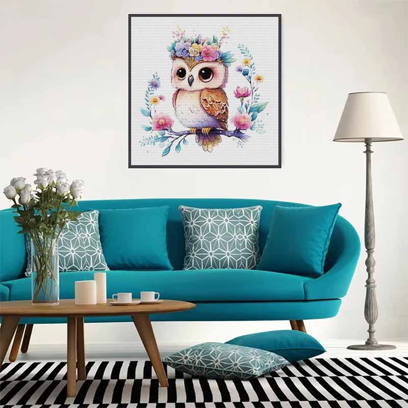 New Arrival 5D DIY Full Circle Diamond Painting "Painted Owl" Embroidery Cross Stitch Home Decor Gift