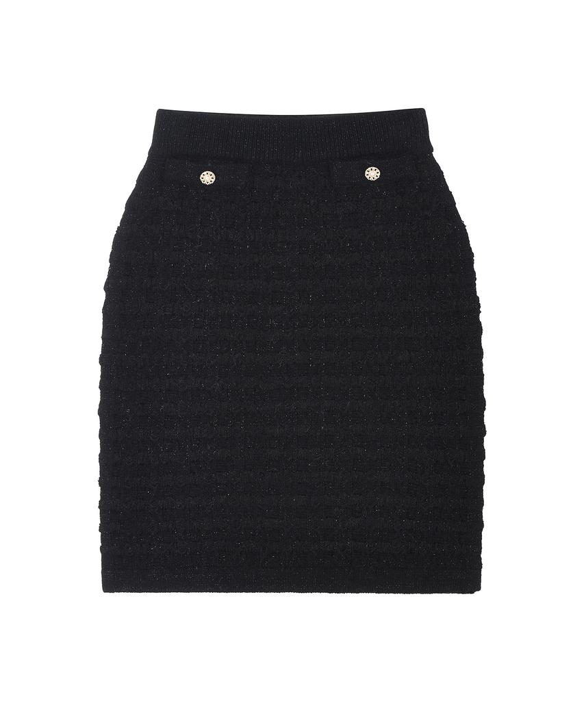Rene J Tweed Midi Knit Skirt