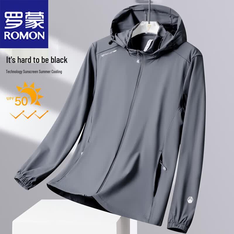 ROMON Men's Lightweight Sun Protection Hooded Jacket