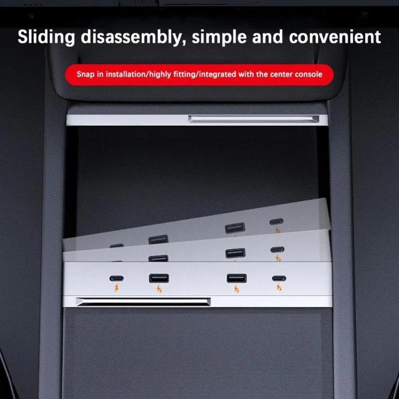 Car Fast Charging USB Shunt Hub Ports for Car 3+ Highland Center Console Docking Station Type C Data Transfer Adapter