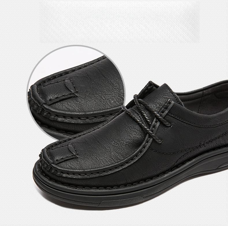 Men's Leather Shoes Lace Up Casual Sneakers Flats Walking Shoes