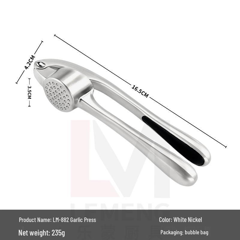 Multifunctional Zinc Alloy Garlic Press & Mortar for Home Use