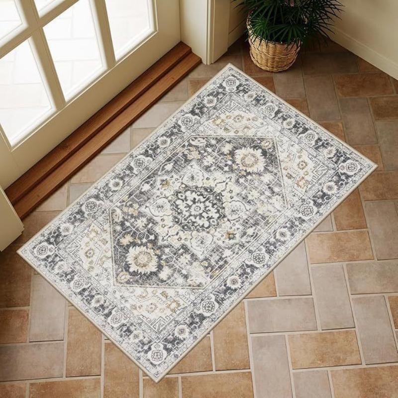 Persian Style Print Modern Entrance Carpet Rug Non-Slip Door Mat for Home Decoration Durable Easy Clean Indoor Outdoor Decorate