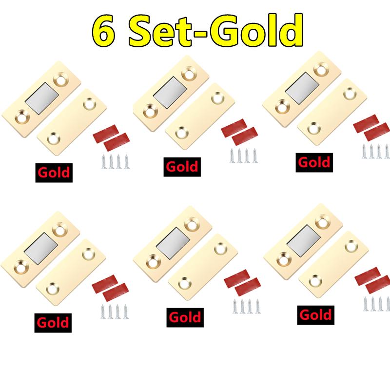 6-1Set Strong Magnetic Cabinet Catches Ultra-Thin Door Magnets Stops Invisible Adhesive Drawer Magnet Catch for Kitchen Closer