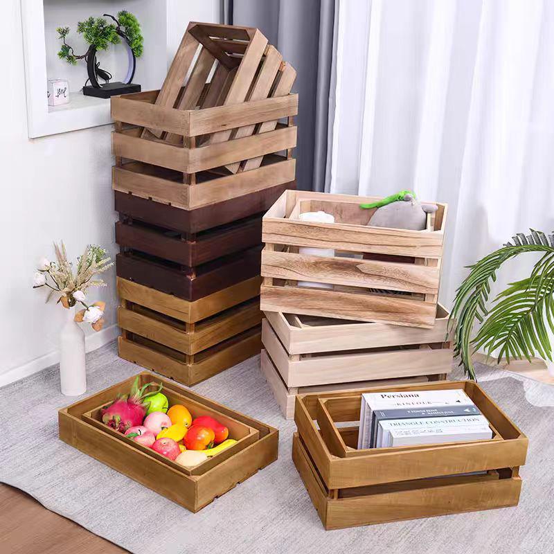 Rectangular Bamboo Bread and Pastry Display Crate
