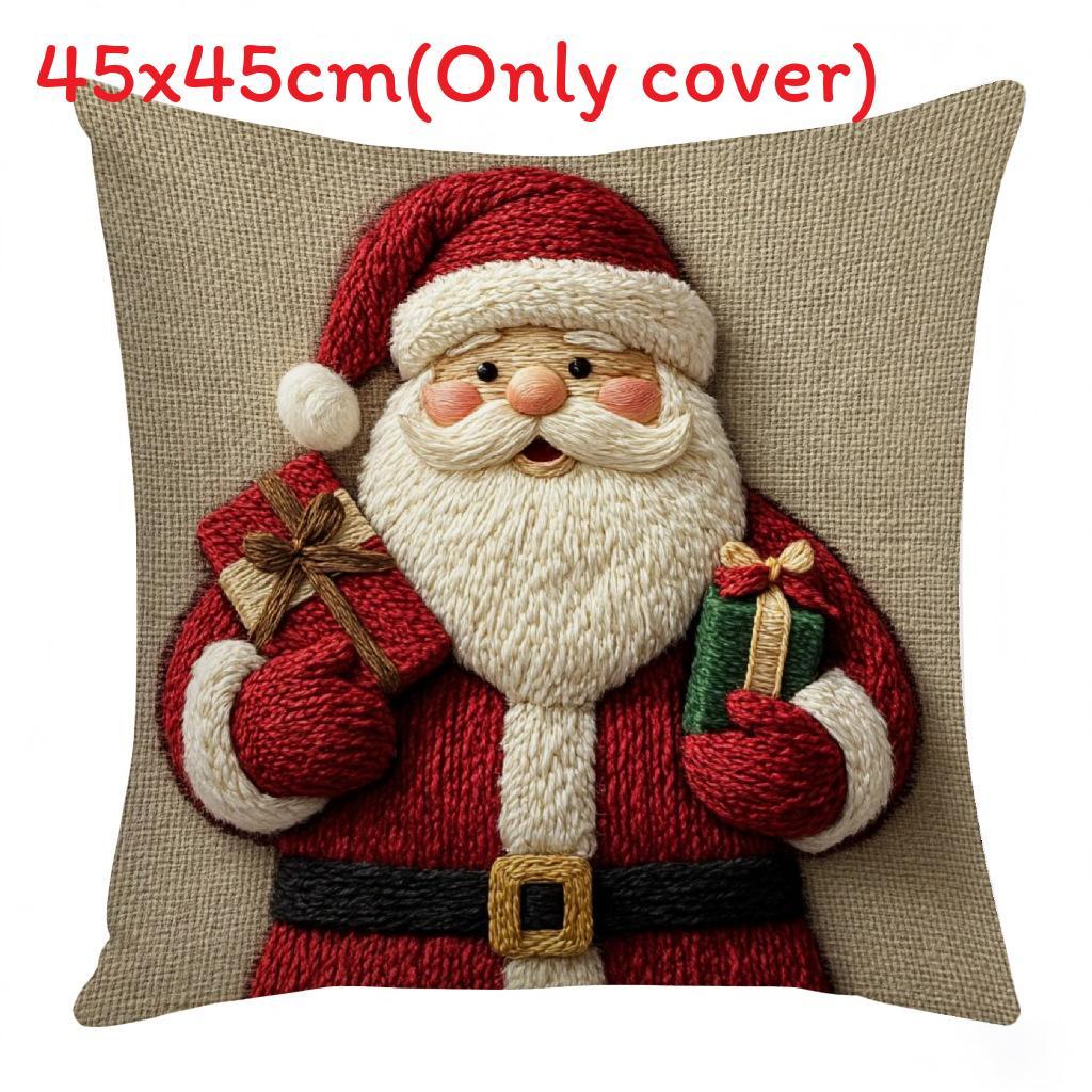 Christmas Decorative Pillow Cover With Short Plush Material For Holiday Home Decor