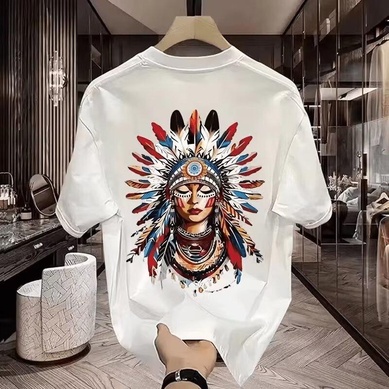 Crew Neck Short-Sleeved T-Shirt Men'S Design Sense Trendy Casual Half-Sleeved Versatile Loose Cotton Top T-Shirt