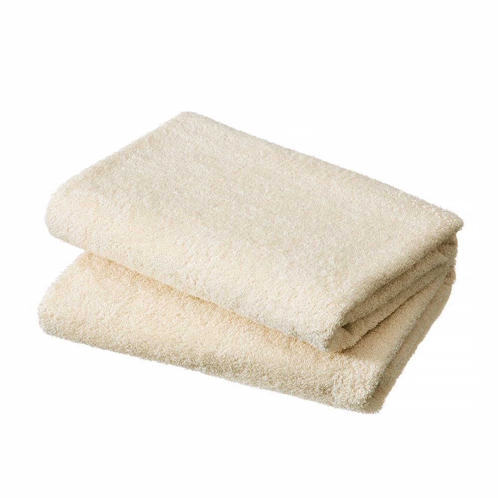 Hotel Natural Bath Set of 2 Japanese-Made Senshu Towels (Approx. 60 X 120 Cm), Off-White