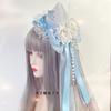 Lolita Suit Rose Hair Clip Hair Accessories Fedora Hat Women Lolita Flower Wedding White Blue Pink Feather Top Hat
